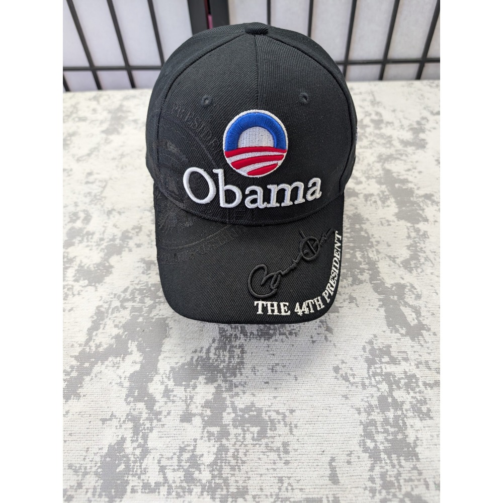 Obama‎ The 44th President Black Baseball Cap Embroidered USA Flag Donkey